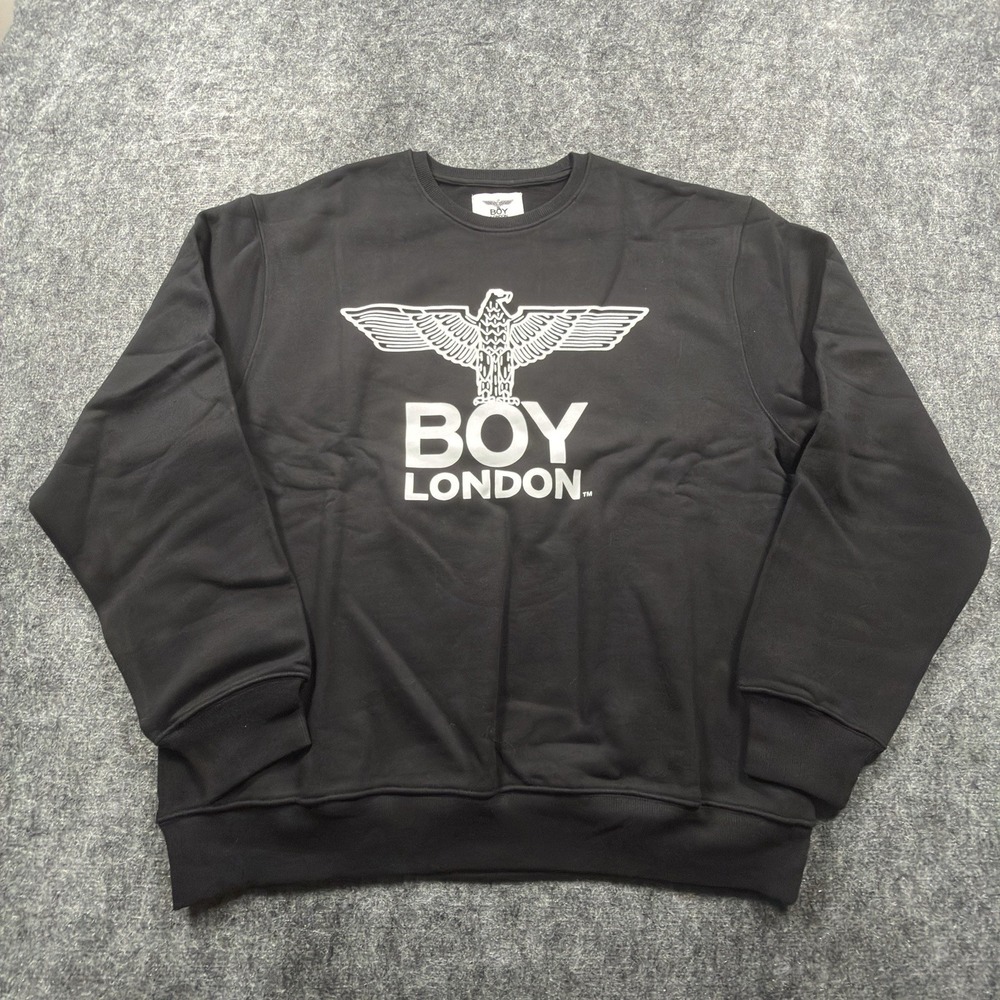 BOY London Sweatshirt Unisex L Black Eagle Logo Crewneck Pullover Streetwear NWT
